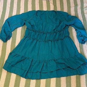 Teal Long-Sleeve Dress